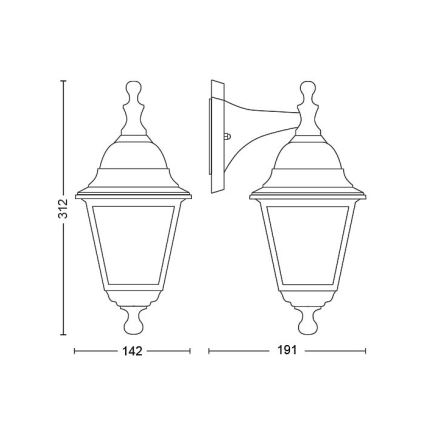 Philips - Āra sienas gaismeklis 1xE27/60W/230V IP44