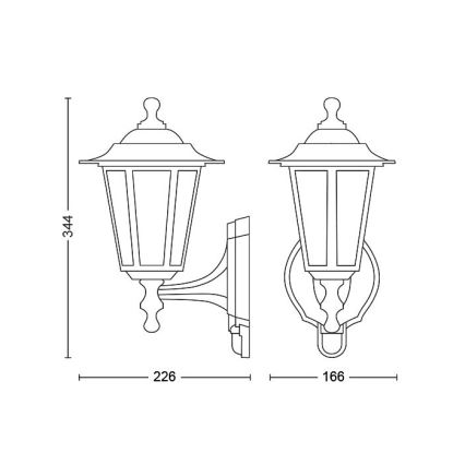 Philips - Āra sienas lampa ar sensoru 1xE27/60W/230V IP44