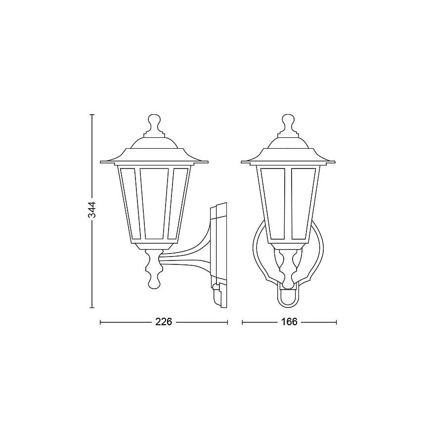 Philips - Āra sienas lampa ar sensoru 1xE27/60W/230V IP44