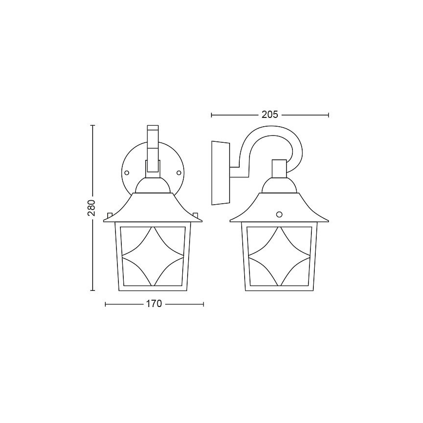 Philips - Āra sienas gaismeklis 1xE27/60W/230V IP44