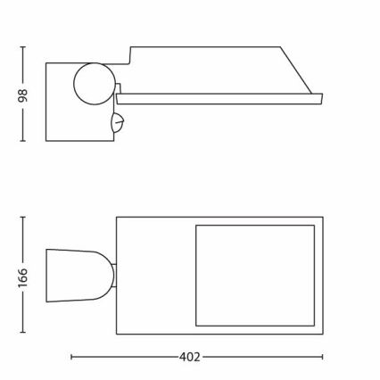 Philips 17516/87/16 -  Sienas Apgaismojums ar sensoru LAGOS 2xE27/23W