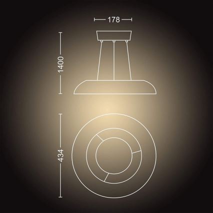 Philips - LED Aptumšojama lustra ar auklu Hue AMAZE LED/39W/230V + TP