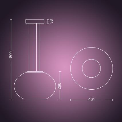 Philips - LED RGBW Aptumšojuma lustra ar auklu Hue FLOURISH LED/39W/230V