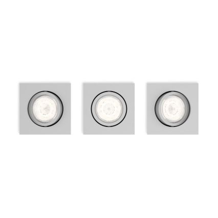 Philips 50123/87/P0 - Iepakojums 3x LED Aptumšojams iebūvējamais gaismeklis CASEMENT LED/4,5W/230V