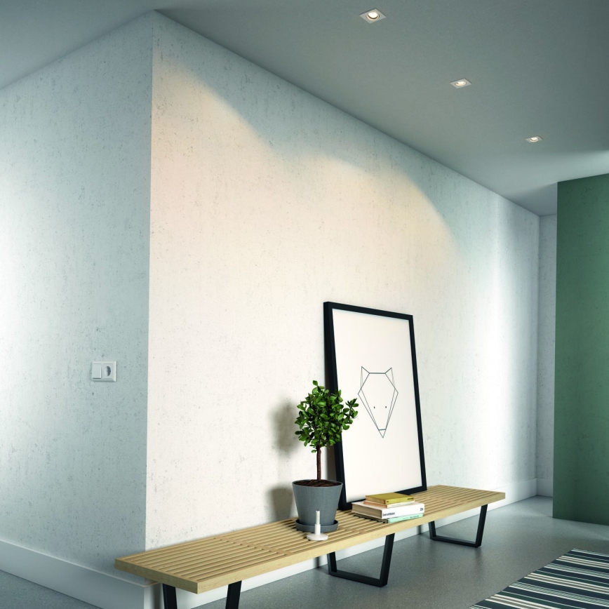 Philips - Komplekts: 3x dimējami LED RGBW iebūvējamie griestu gaismekļi 1xGU10/4,8W/230V, balti + tālvadības pults