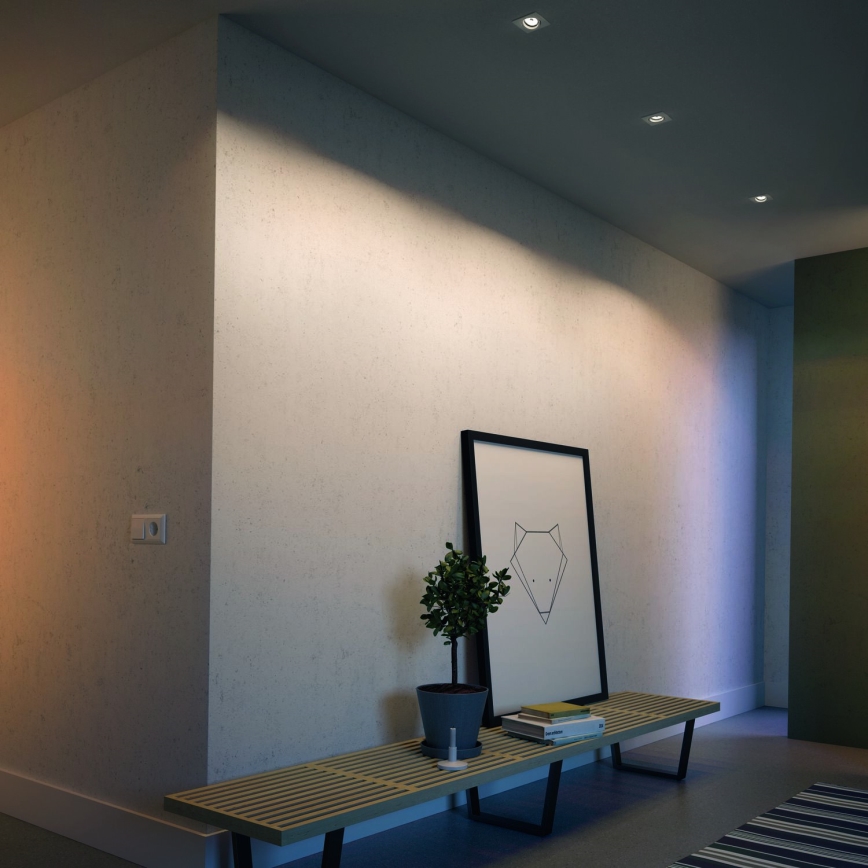 Philips - Komplekts: 3x dimējami LED RGBW iebūvējamie griestu gaismekļi 1xGU10/4,8W/230V, balti + tālvadības pults