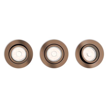Philips 50393/05/PN - KOMPLEKTS 3x Iegremdējama lampa DONEGAL 1xGU10/5,5W/230V