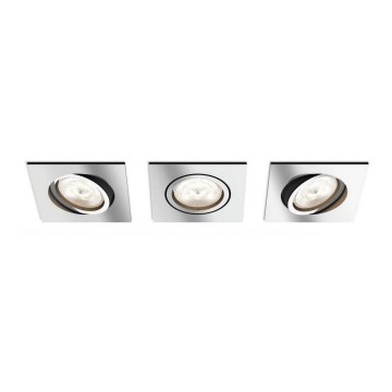 Philips  50393/11/P0 - SET 3x LED Aptumšojamais iebūvējamais griestu gaismeklis  light SHELLBARK 3xLED/4,5W/230V