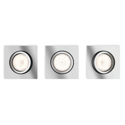 Philips  50393/11/P0 - SET 3x LED Aptumšojamais iebūvējamais griestu gaismeklis  light SHELLBARK LED/4,5W/230V