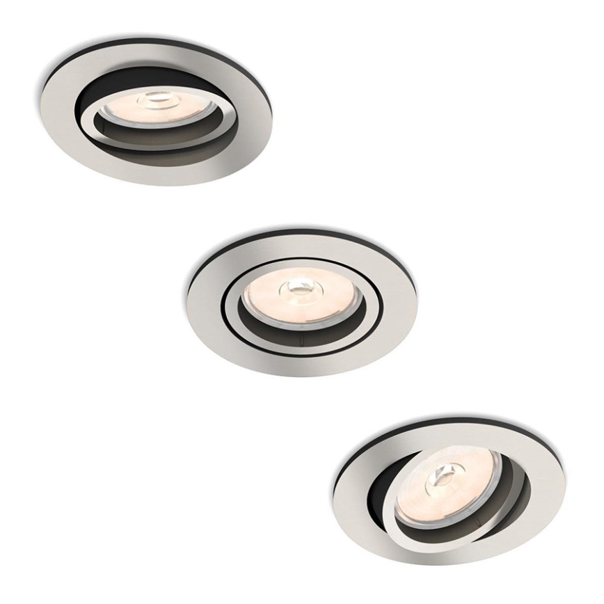 Philips - 3x Padziļinājuma gaismeklis 1xGU10/5,5W/230V