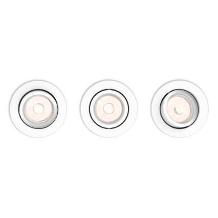 Philips 50393/31/PN - Komplekts (3 gab.) iebūvējamie griestu gaismekļi DONEGAL 1xGU10/5,5W/230V