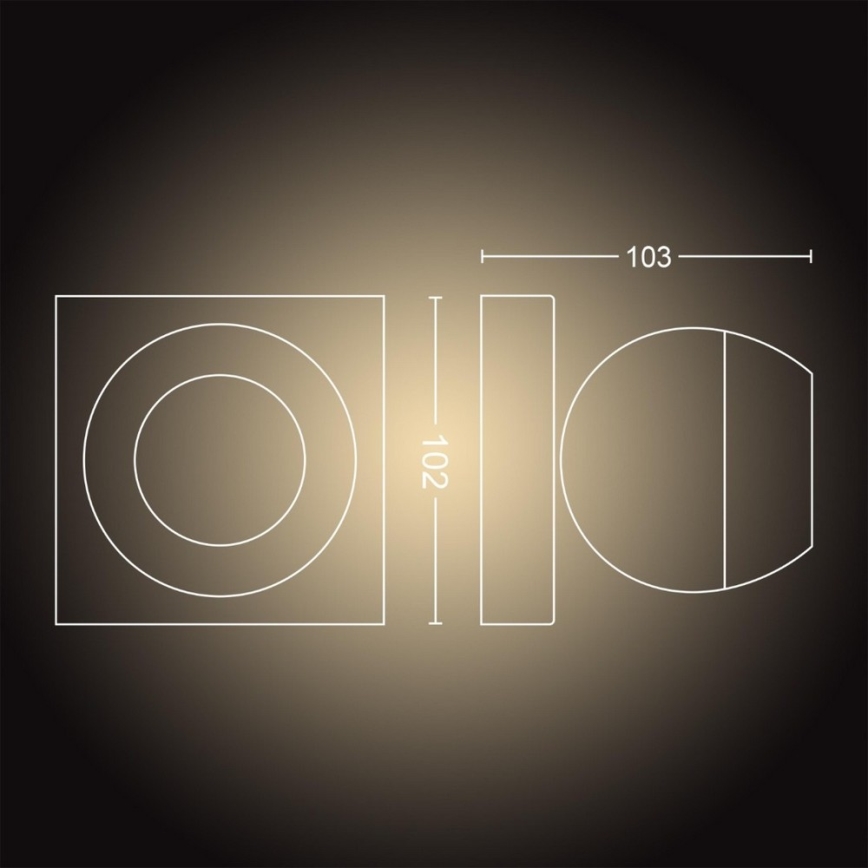 Philips - LED Aptumšojams starmetis Hue BUCKRAM 1xGU10/5W/230V + tālvadības pults