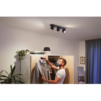 Philips - LED Aptumšojams starmetis Hue BUCKRAM 3xGU10/5W/230V