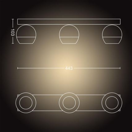 Philips - LED Aptumšojams starmetis Hue BUCKRAM 3xGU10/5W/230V