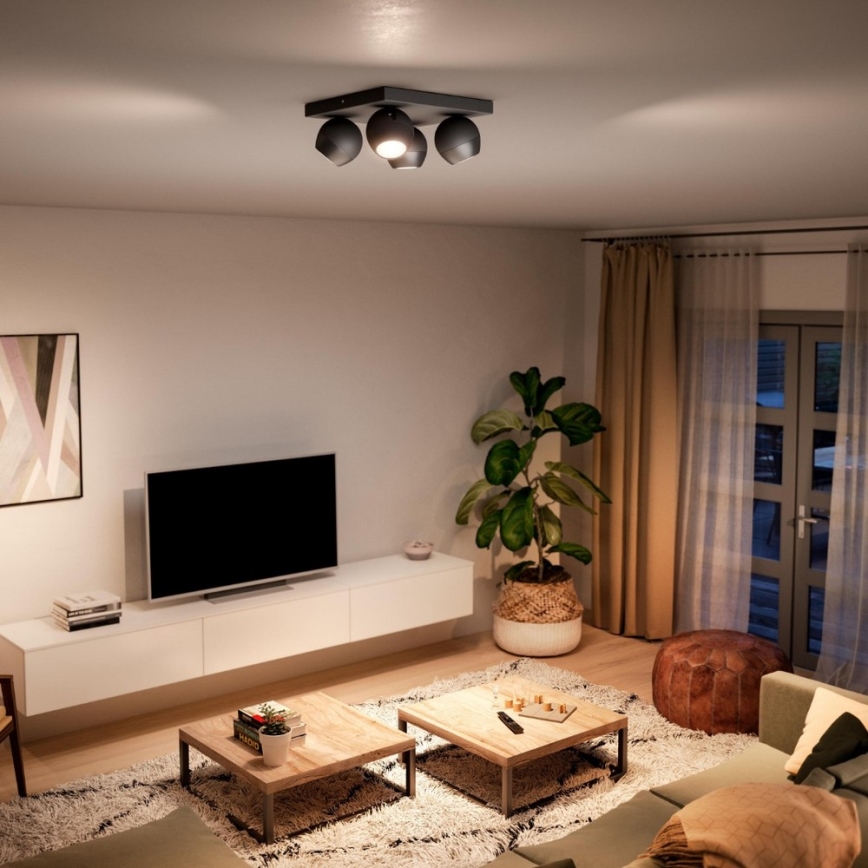 Philips - LED Aptumšojams starmetis Hue BUCKRAM 4xGU10/5W/230V + tālvadības pults