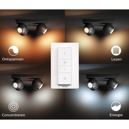 Philips - LED Aptumšojams starmetis Hue BUCKRAM 4xGU10/5W/230V + tālvadības pults
