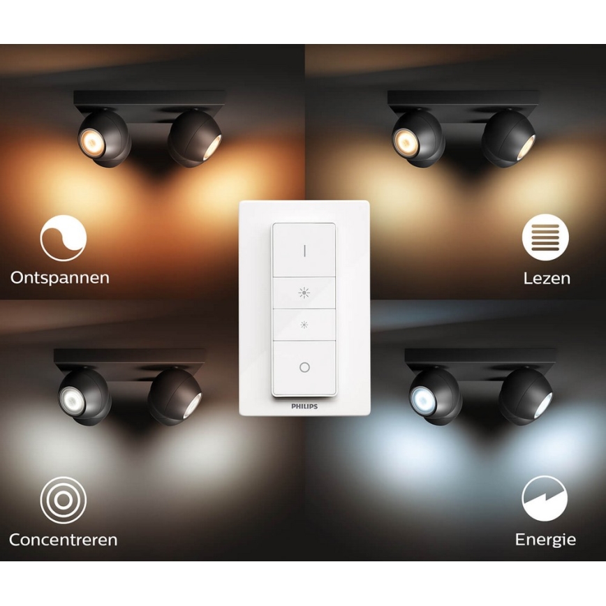 Philips - LED Aptumšojams starmetis Hue BUCKRAM 4xGU10/5W/230V + tālvadības pults