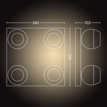 Philips - LED Aptumšojams starmetis Hue BUCKRAM 4xGU10/5W/230V + tālvadības pults