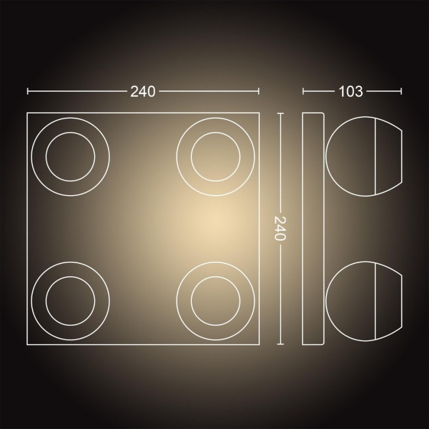 Philips - LED Aptumšojams starmetis Hue BUCKRAM 4xGU10/5W/230V + tālvadības pults