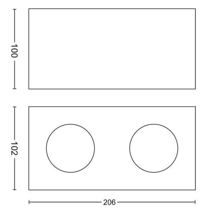 Philips 50492/31/P0 - LED Aptumšojams starmetis MYLIVING BOX 2xLED/4,5W/230V