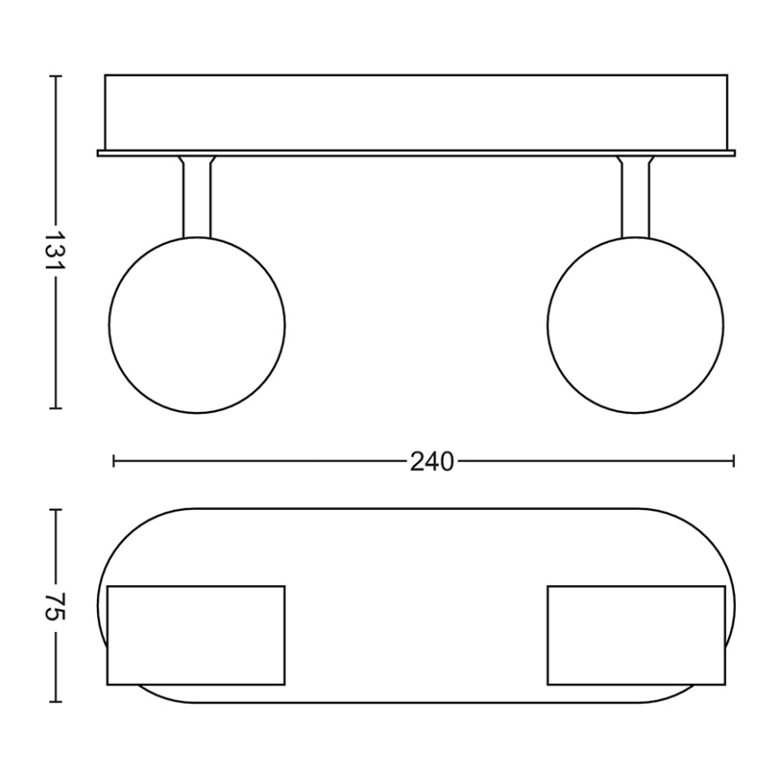 Philips - LED Aptumšojams starmetis 2xLED/4,5W/230V