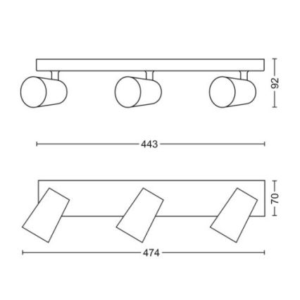 Philips - LED Starmetis 3xGU10/5,5W/230V