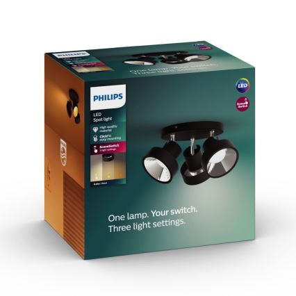 Philips 50603/30/P0 - LED Aptumšojams starmetis BUKKO 3xLED/4,3W/230V