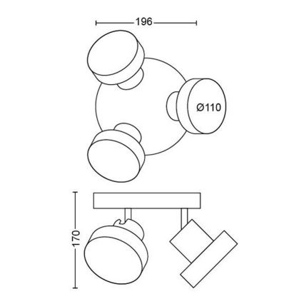 Philips - LED Starmetis 3xLED/4,5W/230V