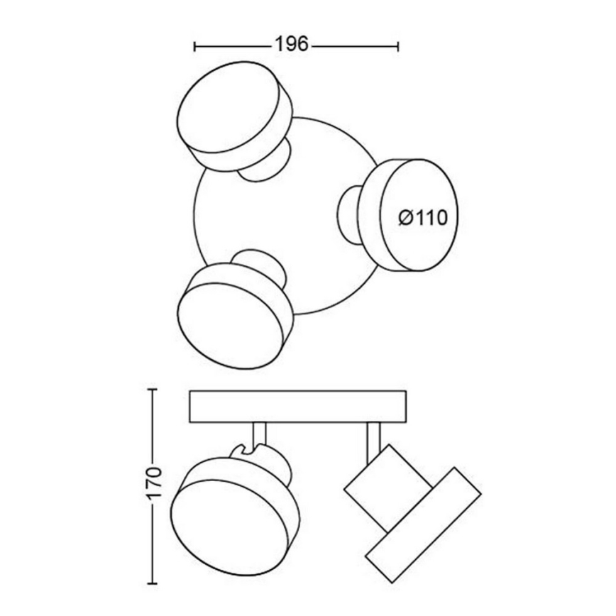 Philips - LED Starmetis 3xLED/4,5W/230V