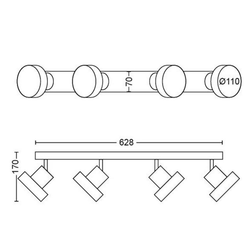 Philips 50604/31/P0 - LED Starmetis BUKKO 4xLED/4,3W/230V