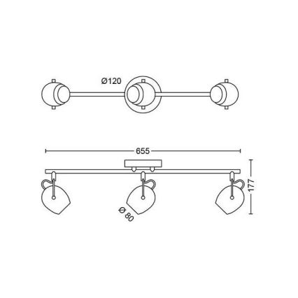 Philips - LED Starmetis 3xLED/4,5W/230V