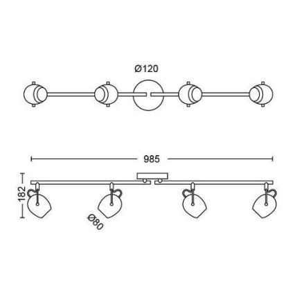 Philips 50614/30/P0 - LED Starmetis RIVANO 4xLED/4,3W/230V