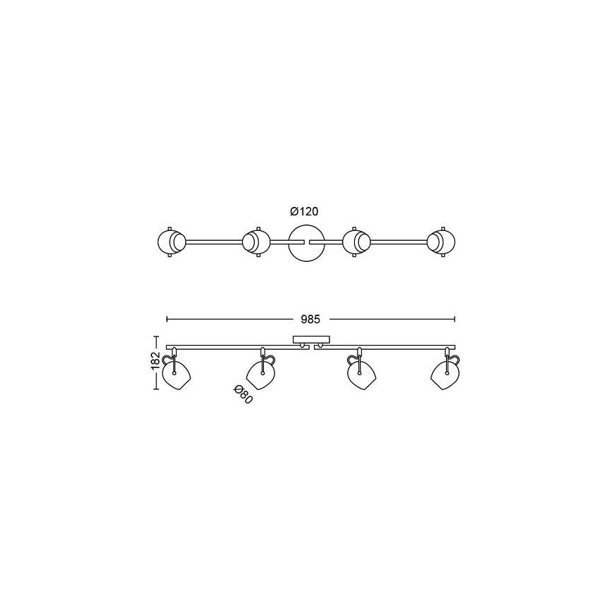 Philips 50614/30/P0 - LED Starmetis RIVANO 4xLED/4,3W/230V