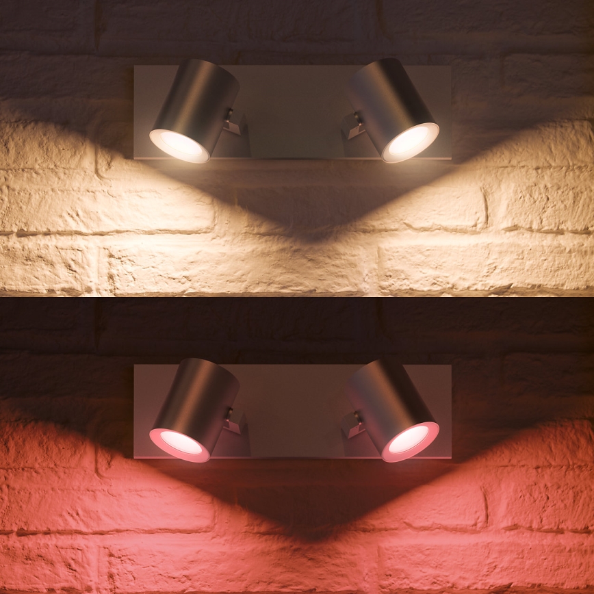 Philips - LED RGBW Aptumšojams starmetis Hue ARGENA 2xGU10/5,7W/230V