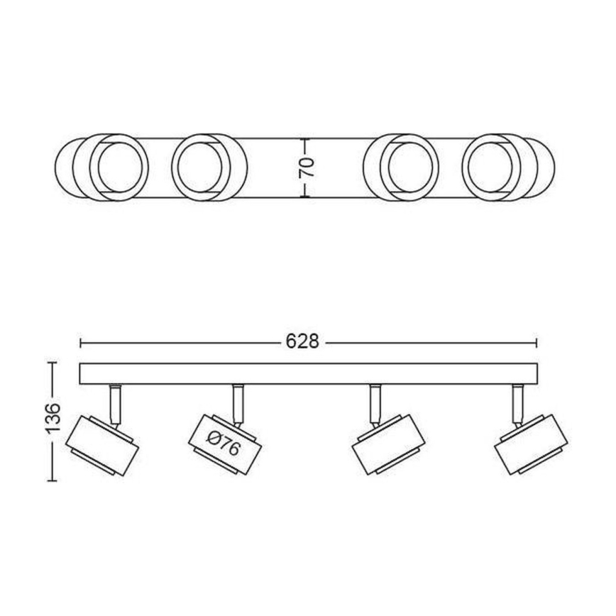 Philips 50654/05/P0 - LED Starmetis  FERANO 4xLED/4,3W/230V