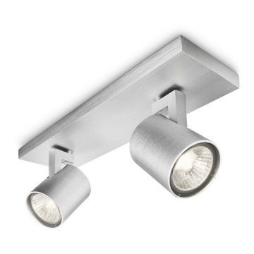 Philips 53092/48/16 - Lampa RUNNER sudrabs 2xGU10/35W/230V