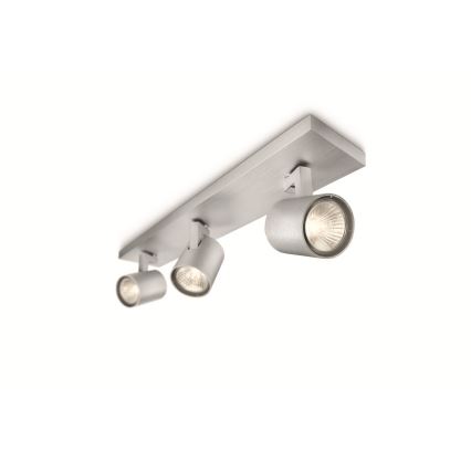 Philips - LED RGBW dimmējams virziena gaismeklis 3xGU10/4,8W/230V matēts hroms + tālvadības pults