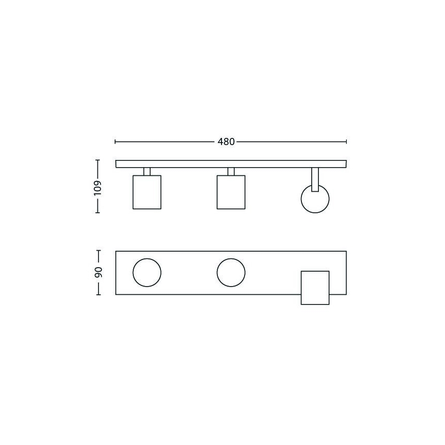 Philips - LED RGBW dimmējams virziena gaismeklis 3xGU10/4,8W/230V matēts hroms + tālvadības pults