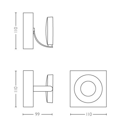 Philips 53170/31/P0 - Aptumšojams starmetis MYLIVING CLOCKWORK 1xLED/4,5W