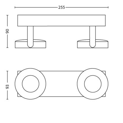 Philips - LED Aptumšojams starmetis 2xLED/4,5W/230V