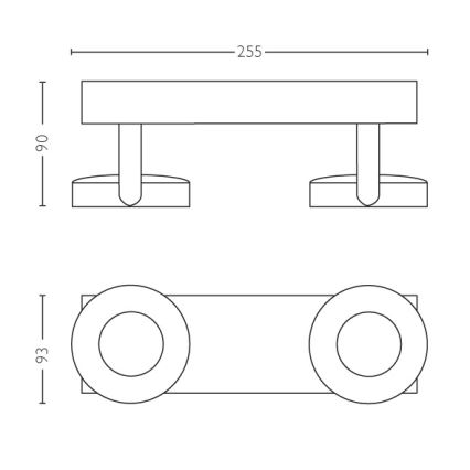 Philips - Aptumšojams starmetis 2xLED/4.5W