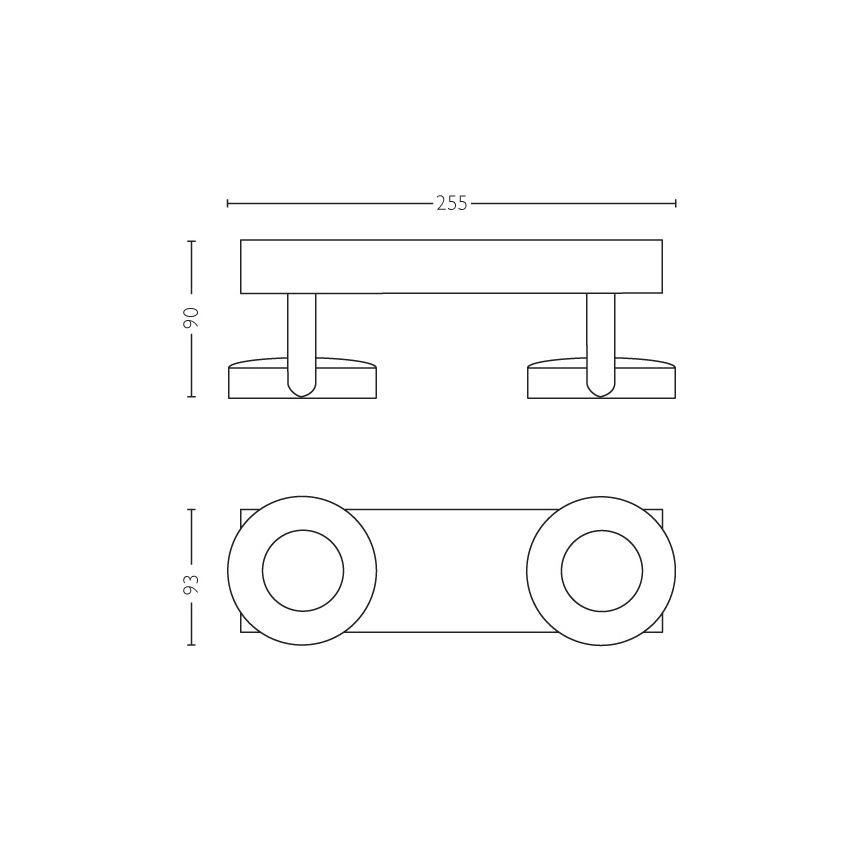 Philips - Aptumšojams starmetis 2xLED/4.5W