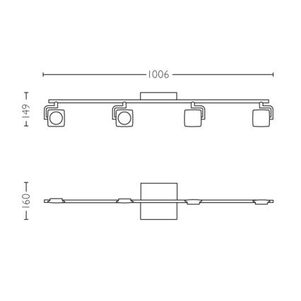 Philips 53194/48/P0 - LED lampa MILLENNIUM 4xLED/4,5W/230V