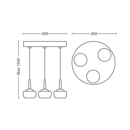 Philips 53223/11/16 - LED piekarama lampa CYPRESS 3xLED/3W/230V
