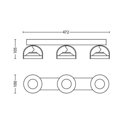 Philips - LED Aptumšojams starmetis 3xLED/4,5W/230V