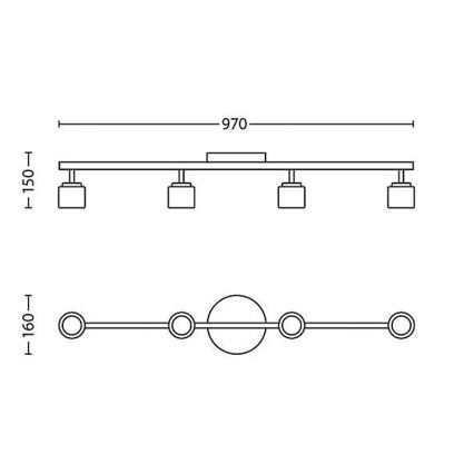 Philips - LED starmetis 4xLED/4W/230V