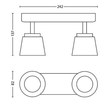 Philips - LED starmetis 2xLED/4W/230V