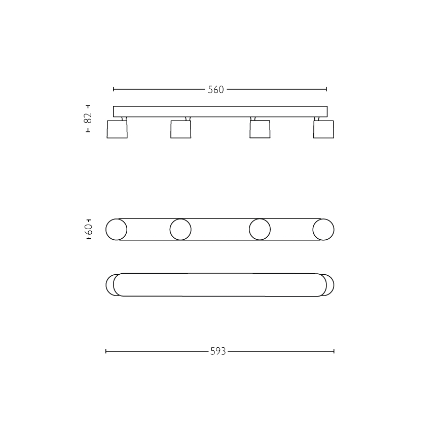 Philips - LED Aptumšojams starmetis 4xLED/4,5W/230V