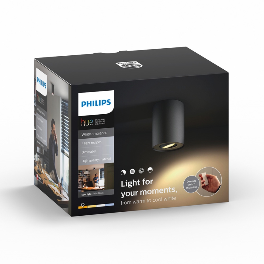 Philips - LED Aptumšojams starmetis Hue PILLAR 1xGU10/5,5W