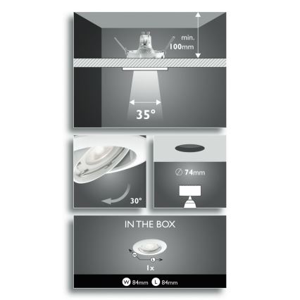 Philips 59270/31/16 - LED vannasistabas piekaramo griestu gaismeklis SMARTSPOT NASH 1xGU10/3,5W/230V